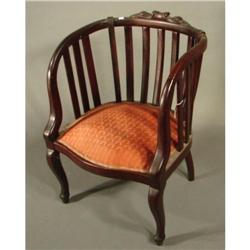 Gorgeous Mahogany Barrel Type Chair with Carved #951542