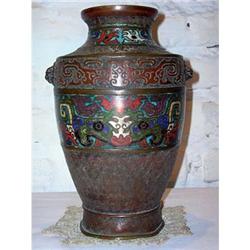 Cloisonne Flower Vase bronze and enamel #951661