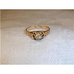 Antique 14K Pink Gold Rose Cut Diamond Ring #951684