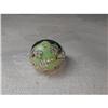 Image 1 : Unique 14K WG Gold Enamel Diamond Peridot Ring #951713