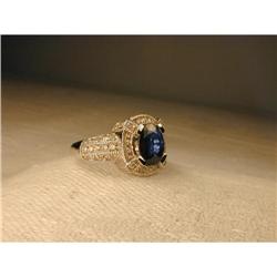 Estate 14K WG Diamond 1 Carat Sapphire Ring #951716