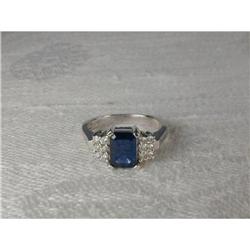 Stunning Estate 14K WG Sapphire Diamond Ring #951727