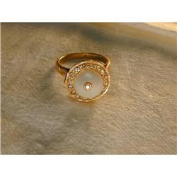 Old Estate 18K Pink Diamond Cultured Pearl Ring #951772