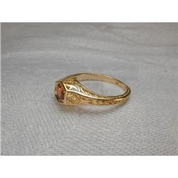 Estate 14K Gold Pink Tourmaline Diamond Ring #951812