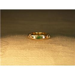 Estate 14K Gold Emerald Diamond Stacking Band #951825