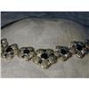 Image 1 : Estate 18K WG Sapphire Diamond Floral Necklace #951849