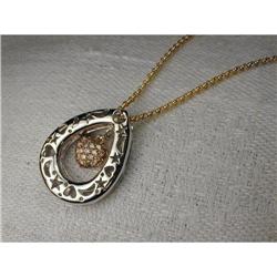 Estate 14K Tri-Color Gold Diamond Star Necklace #951855