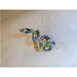 Estate 14K YG Yellow Gold Enamel Snake Ring #951951