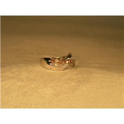 Estate 14K WG Champagne Diamond Swirl Band Ring #951957