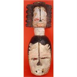 African Antique Mask, Rare 3 Heads, Ibibio #951971