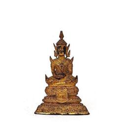 19th Century Thai Cambodia Gilt Bronze Buddha #952003