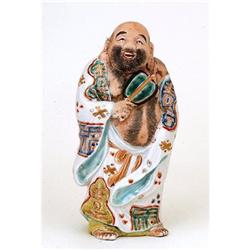 Meiji Japanese Kutani White Robe Hotei Figurine #952004