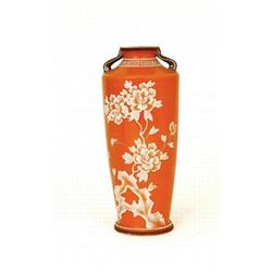 Japanese Nippon Moriage Orange Wedgewood Vase #952022