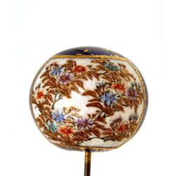 Old Japanese Cobalt Blue Satsuma Hair Hat Pin #952064