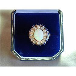 Attractive C. 1915 Yellow Gold Opal & Diamond #952125