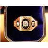 Image 1 : Attractive Man's 3 Stone Diamond Ring Yellow #952194