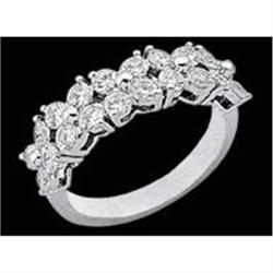 1 carat DIAMOND band 20 diamonds ring white #952363