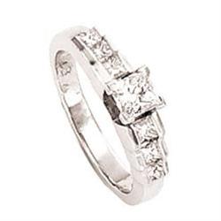 1.42 carat PRINCESS CUT diamond ring gold 14K #952393