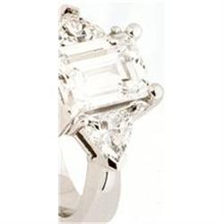 3 STONE DIAMOND RING 0.65 CTS WHITE GOLD #952398