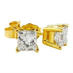 2 carat princess cut DIAMOND stud earrings #952420