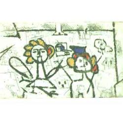HANS BURKHARDT CA MODERNIST 1961 COLOR ETCHING #957989