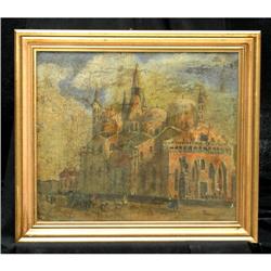 !OIL ON BOARD - THE CATHEDRAL OF PADOVA #958019