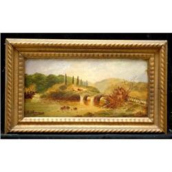 OIL ON BOARD:VICTORIAN OIL PAINTING PLUS FRAME #958022