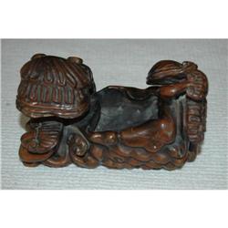 Antique  Chinese Carved  Fine Wood Brushwasher #958168