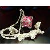 Pink Topaz Cube Pendant Sterling Silver #958191