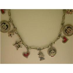 STERLING NECKLACE BETTY BOOP w CHARMS #958201