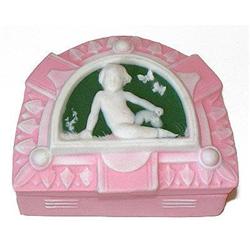 Schafer & Vater Pink Jasperware Dresser Box #958230