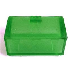 Green TREASURE CHEST Satin Glass Dresser Jar #958233