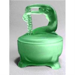 Green RAPUNZEL Satin Glass Dresser Jar #958240