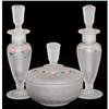 Painted Satin Glass NMV Perfume Bottle Set #958277