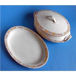 Homer Laughlin Empress Oval Covered Bowl, Plate #958330