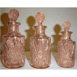 Pink Depression Glass Perfume Bottle Set #958343