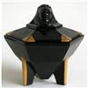 SPHINX Black Glass Gold Trim Dresser Jar #958392