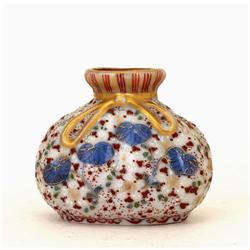 Old Japanese Kutani Moriage Bag Shape Vase Sg #958609