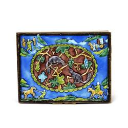 Old Chinese Export Enamel Cloisonne Box #958611