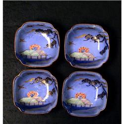 4 Old Japanese Cobalt Blue Imari Farm Bowl #958613