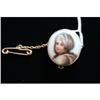 Image 1 : Hand Painted Victorian Portrait Brooch/Pin  #958873