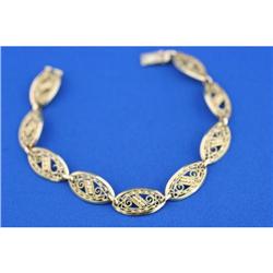 18K Antique French Filigree link Bracelet #958879