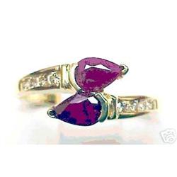 Unusual Estate RIng- Rubies, Diamonds, 14K #958896
