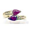 Image 1 : Unusual Estate RIng- Rubies, Diamonds, 14K #958896
