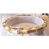 14K Gold Bamboo Bangle Bracelet-Lower Reserve! #958900