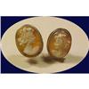 Hand Carved Cameo Earrings set in 900 silver  #958938