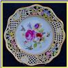 Image 1 : MEISSEN RETICULATED PLATE W HP BIRDS FLOWERS #959038