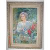 Image 1 : LIFE SIZE PAINTING OF LADY WATERING FLOWERS IN #973704