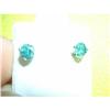 Image 1 : 3/4 CT PEACOCK BLUE DIAMOND STUD EARRINGS 14K #973759