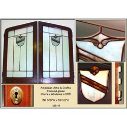 ARTS & CRAFTS STAINED GLASS DOORS PAIR MS-14 #973777